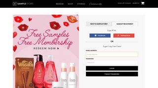 Sign up for a free Sample Store account now