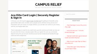 Ace Elite Card Login | Securely Sign In For Free [Tips] - Campus Relief