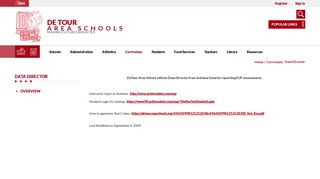 Data Director / Overview - DeTour Area Schools