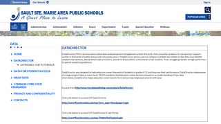 Data / DataDirector - Sault Area Public Schools