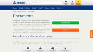 Policy documents and booklets - Admiral Insurance