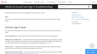 Adobe ID account sign-in troubleshooting - Adobe Help Center
