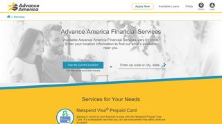Available Financial Services | Advance America