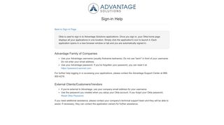 Advantage Solutions Sign-in Help
