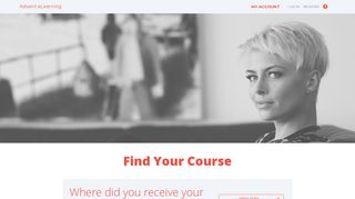 register for a course. - Advent eLearning - Find Your Course