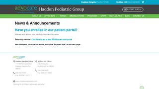 Have you enrolled in our patient portal? | Advocare Haddon Pediatric ...