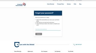 Forgot Password | American Home Shield (AHS)