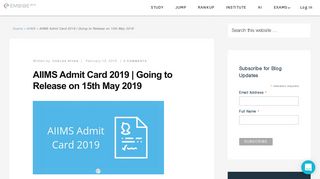 AIIMS Admit Card 2019 | Going to Release on 15th May 2019. Check ...