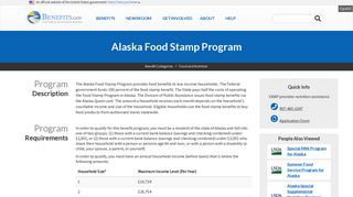 Alaska Food Stamp Program | Benefits.gov