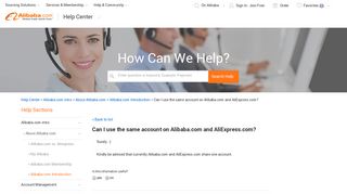 Can I log in Alibaba.com with AliExpress.com account?