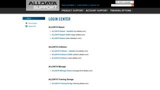 Login Center - ALLDATA Support
