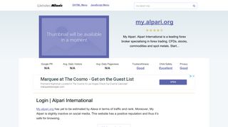My.alpari.org website. Log in to myAlpari.