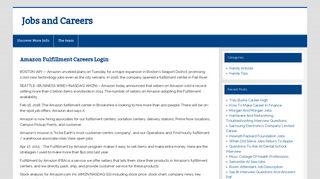 Amazon Fulfillment Careers Login - Jobs and Careers