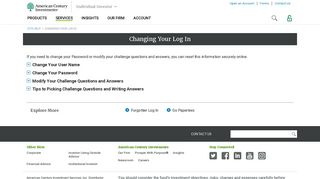 Changing Your Log In | American Century Investments ®