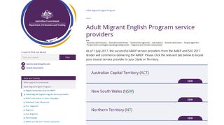 Adult Migrant English Program service providers | Department of ...