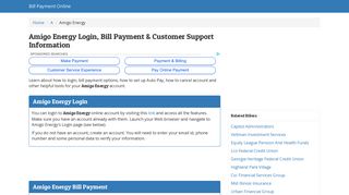 Amigo Energy Login, Bill Payment & Customer Support Information