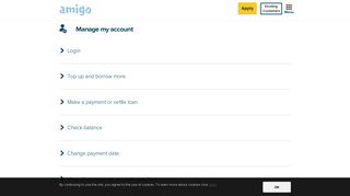 Help and Information - Manage my account | Amigo Loans