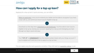 How can I apply for a top up loan? - Amigo Loans