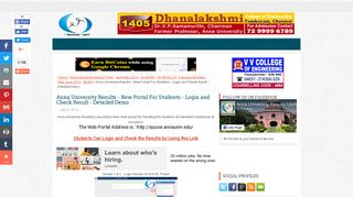 Anna University Results - New Portal For Students ... - ChennaiKalvi.com