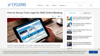 How to Secure Your Login for ANZ Online Banking - Cyclonis