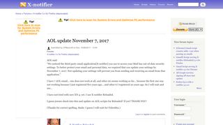 AOL update November 7, 2017 | X-notifier