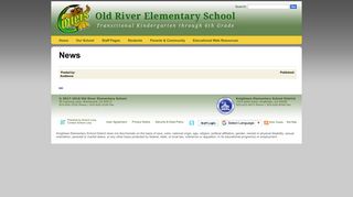 Old River Elementary School: News