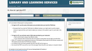 How do I get into ATI? - Answers