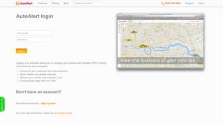 Login for GPS tracking, Job Scheduling and ... - AutoAlert Locations