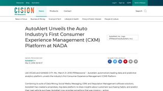 AutoAlert Unveils the Auto Industry's First Consumer Experience ...