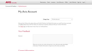 My Avis Account | Avis Australia Car Hire