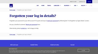 Forgotten Login | Recover Password | AXA