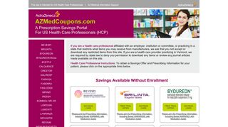 AstraZeneca Coupons For US Healthcare Professionals