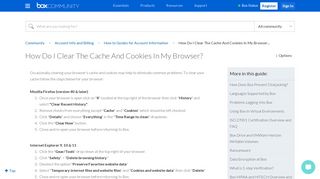 How Do I Clear The Cache And Cookies In My Browser... - Box
