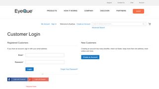 Customer Login - EyeQue