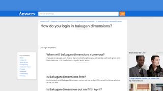 How do you login in bakugan dimensions - Entertainment & Arts