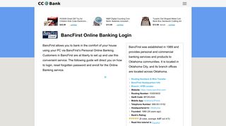 BancFirst Online Banking Login - CC Bank