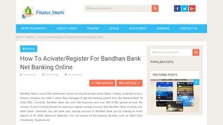 How To Acivate/Register For Bandhan Bank Net Banking Online