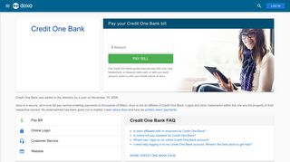Credit One Bank: Login, Bill Pay, Customer Service and Care Sign-In