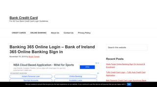Banking 365 Online Login - Bank of Ireland 365 ... - Bank Credit Card