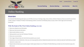 Online Banking | The Bank of the West