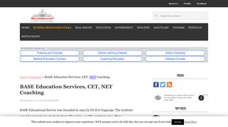BASE Education Services | CET, NET Training Center | Bangalore