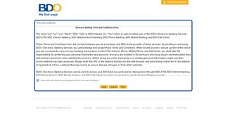 BDO Electronic Banking Terms and Conditions of Use - Banco De Oro