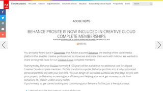 Behance ProSite is now included in Creative Cloud complete ...