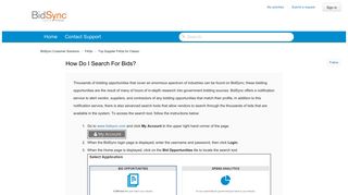 How do I search for bids? – BidSync Customer Solutions