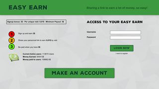 login to your member area - EASY EARN