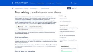 Map existing commits to username aliases - Atlassian Documentation
