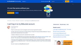 I can't log in to my Bitbucket account. - Atlassian Community