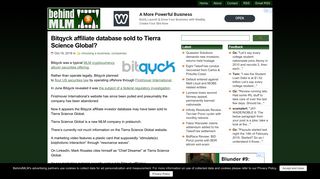 Bitqyck affiliate database sold to Tierra Science Global? - BehindMLM