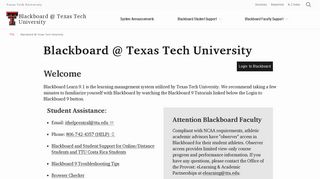 Blackboard @ Texas Tech University