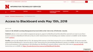 Access to Blackboard ends May 15th, 2018 | Information Technology ...